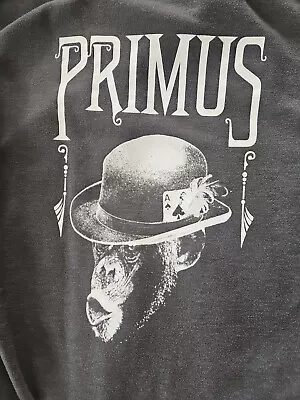 PRIMUS Gray Hoodie Sweatshirt Large 2016 Monkey W Durby Hat • $67.88