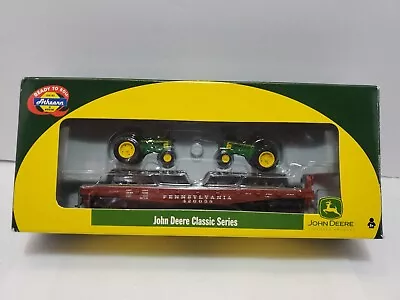 Athearn HO Scale John Deere Flat Car W/Tractors Pennsylvania Train Read Descript • $20