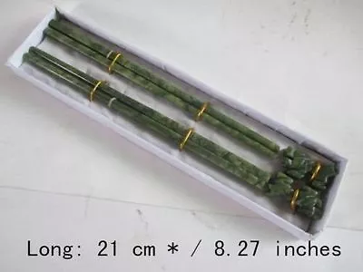 8.27 Inches / 100% Natural Color Jade Two Pairs Of Chopsticks.Kirin Station • $27.41