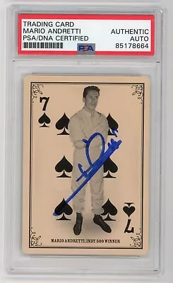 MARIO ANDRETTI Signed 2013 Panini Golden Age Playing Card #7s - Formula 1 - PSA • $119.99