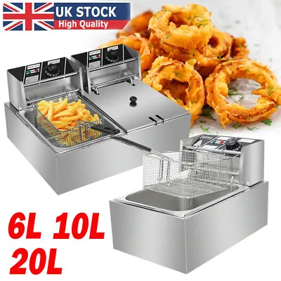 £53.90 • Buy Electric Commercial Deep Fryer Fat Chip Fast Frying Oil Home Stainless Steel UK
