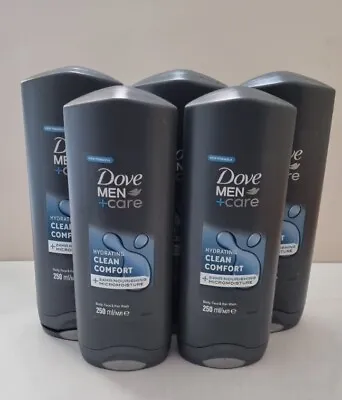  Dove Men + Care Clean Comfort Body Wash Mens Shower Gel 5x250 Ml • £14.50