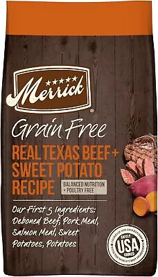 Merrick Premium Grain Free Dry Adult Dog Food Real Texas Beef & Sweet Pota 22lb • $64.99