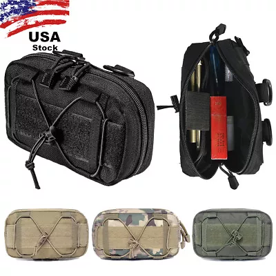 Tactical Molle Horizontal Admin Pouch Compact Shoulder Strap Utility Tool Pouch • $10.99