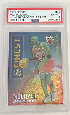 1995 Topps Finest Michael Jordan Mystery Borderless Refractor PSA 6 Bulls • $349.99