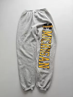 Vintage 80s University Of Michigan Wolverines Grey Champion Sweat Pants XL • $21.73