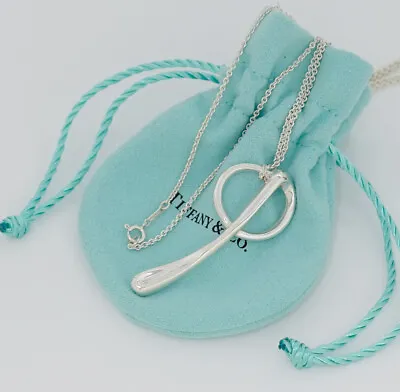 Tiffany & Co. Large Letter Q Necklace 30  Silver 925 Auth W/Bag 1071-2 • $199.64