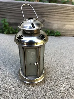 Vintage Stainless Steel Small Candle Lantern Hanging Silver Decoration • $14.89