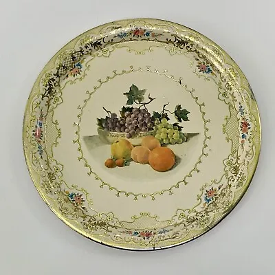 Vintage Daher Decorated Ware 10” Tin Tray Fruits And Flowers Made In Holland • $12.60