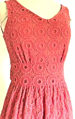  Coral Banana Republic Mad Men Tea Dress Pink 0 Petite Retro Short Skirt  • $42