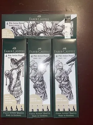 Faber - Castell 4 Pitt Artist Pens India Ink 0.3 0.5 0.7 Bundle New • $35