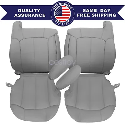 For 1999-2002 Chevy Tahoe Both Side Leather Seat Cover Armrest Cover Pewter Gray • $104.29