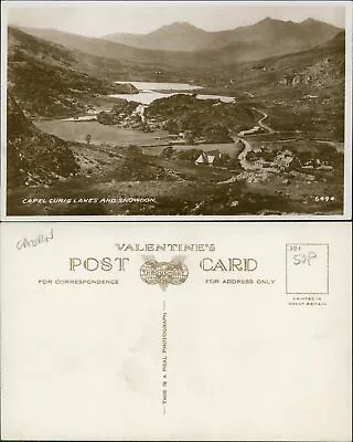 Capel Curig Lakes & Snowdon 6494 RP Real Photo 38-1 Valentines • £5.10