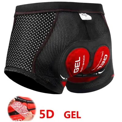 5D Gel Pad Cycling Shorts Men Downhill Underwear MTB Mountain Bike Short Pants • $13.99