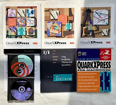 Vintage QuarkXPress 3.32 And 4.04 Upgrader CDs For MAC Manuals + Weinmann Book • $25