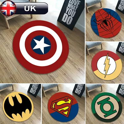 Marvel Avengers Superhero Carpet Round Rug Living Room Bedroom Floor Doormat Mat • £12.99