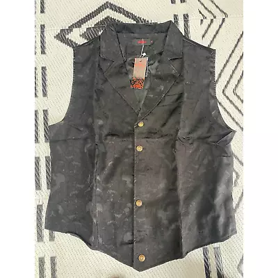 VATPAVE Mens Victorian Suit Vest Steampunk Gothic Waistcoat XL Black • $30