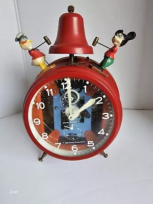 Vintage 1950's Mickey Mouse & Donald Duck Disney Busy Boy Alarm Clock Germany • $149.49