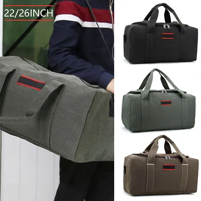 Military Canvas Duffle Bag Men Gym Shoulder Travel Bag Carry On Luggage 42L/70L • $17.09