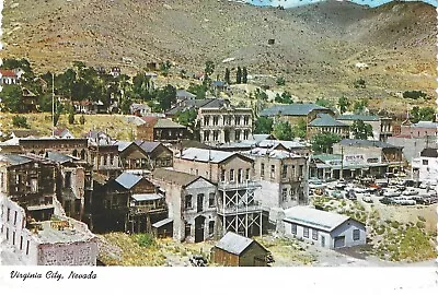 VIRGINIA CITY NEVADA NV Postcard View From St. Mary's Steeple Delta Buildings+ • $1.75