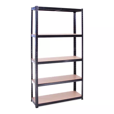 G-Rack Shelving 5 Tier Black Metal Garage   Racking Storage Shelf 180x90x30 • £173.99