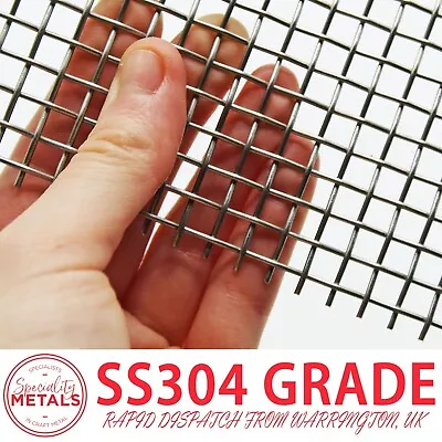 Heavy Duty Stainless Steel Woven Wire Mesh Grille | 4 Mesh 5mm Hole 0.9mm Wire • £8.99