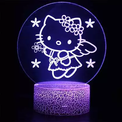 3D Hello Kitty Night Light 7 Colour With Touch Control Bedside Table Lamp Gift • $22.89