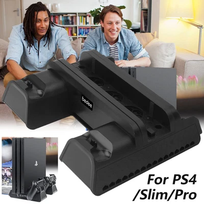 $30.90 • Buy Vertical Stand Cooling Fan W/Dual Controller Charging Dock & Game Slots For PS4