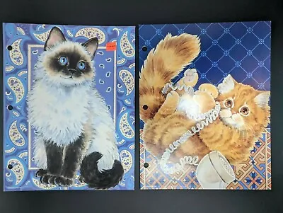 Vintage 80's Old School Folder Kitten Cat 2-Mead Portfolio Notebook USA Retro • $19.99