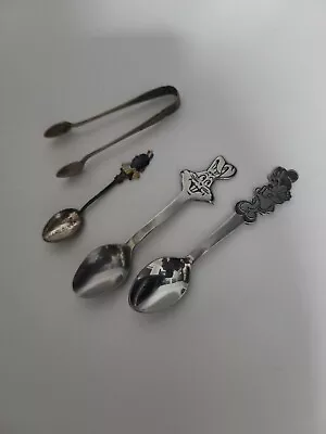 Vintage 1975 Bugs Bunny Spoon Minnie Mouse Bonny Japan & Sterling Silver Tongs • $29.40