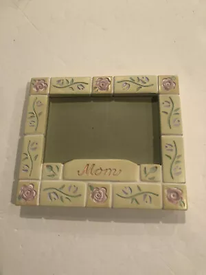 Malden Ivory Floral MOM Desktop Standing Ceramic Picture Frame #JS • $16.94