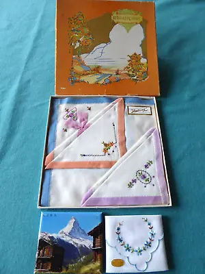 Vintage Embroidered Hankies - *ambray* & Swiss - New In Boxes!! • $16