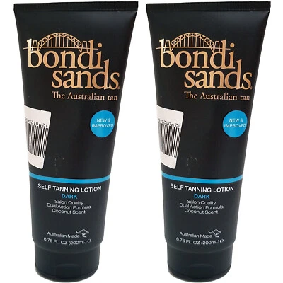 £18.99 • Buy 2 X Bondi Sands Self Tanning Lotion Dark 200ml Bottles Fake Tan Body Australian