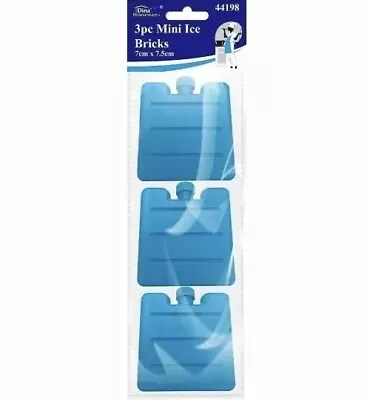 3 Pack Mini Ice Bricks Blocks Freezer Cooler Bag Lunch Box Travel Picnic UK SLR • £1.99