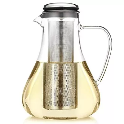 Allinone Glass Pitcher/teapot 50 Oz / 1500 Ml “ For Hot Tea Iced Tea Cold Brew • $41.15