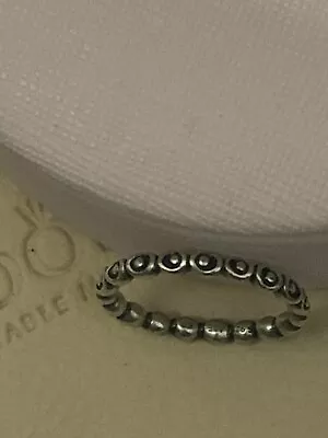 $32 • Buy Retired Pandora Silver Circle And Dot Ring Size 60 190862 Stacker  2 Available