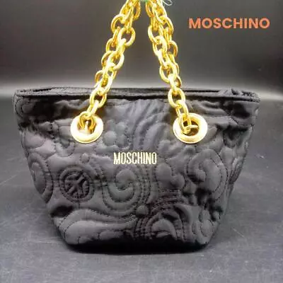 MOSCHINO Mini Handbag Black Chain Gold Hardware Women's Made In Japan Used • $110