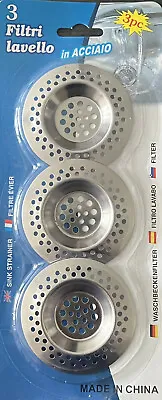 £3.45 • Buy Sink Strainer Kitchen Drain Plug Hole Bath Basin Steel Hair Catcher Cover Filter