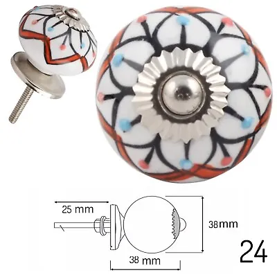 £0.99 • Buy Ceramic Door Knobs OVER 40 DESIGNS  Colourful HIPPY ARTY Cupboard Drawer Pulls 