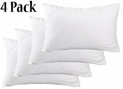 Luxury Hotel Quality Quilted Satin Stripe And Bounce Back Bed Pillows • £5.69