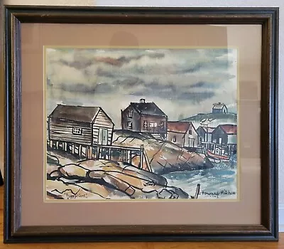 Howard Mitcham Framed Painting  Peggy's Cove  1950's • $850