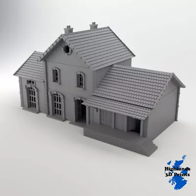 French Train Station 15mm 1:100 WW2 Building Terrain Tabletop Gaming 3D Print • £24.99