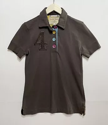 Joules Tweed Women's Classic Fit Brown Polo Shirt Multi-colored Buttons Size 6 • $19.95
