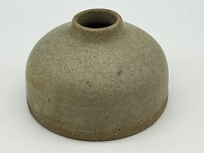 Vintage Studio Pottery Small Light Brown Glazed Squat Bud Vase Signed • $12.95