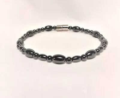 Women's Men's Hematite Magnetic Black Therapy Single Bracelet Or Anklet • $31.99