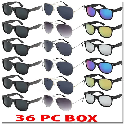 Wholesale Sunglasses Bulk Lot Aviators Classic Color Mirror 36 PC Box ALL NEW • $50