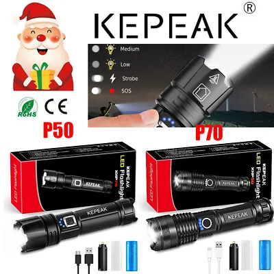 KEPEAK Flashlight High Lumens Rechargeable Zoomable 5 Modes & Mode Memory Hiking • $19.99
