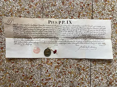 RARE Pope Pius IX BULLA / RELIC : Stunning With Bronze Pope Medal - Wax Seal !!! • $594.99