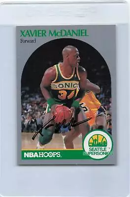 1990/91 Hoops #280 Xavier McDaniel Sonics Signed Auto *F2352 • $5