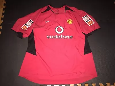 Vtg Manchester United 2002 Home Jersey  # 11 Giggs Community Shield  Size Xl Ad • $100